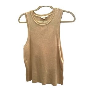 Skies are Blue Sleeveless Sweater-Shimmery Gold-Sz Medium Capsule  Layer